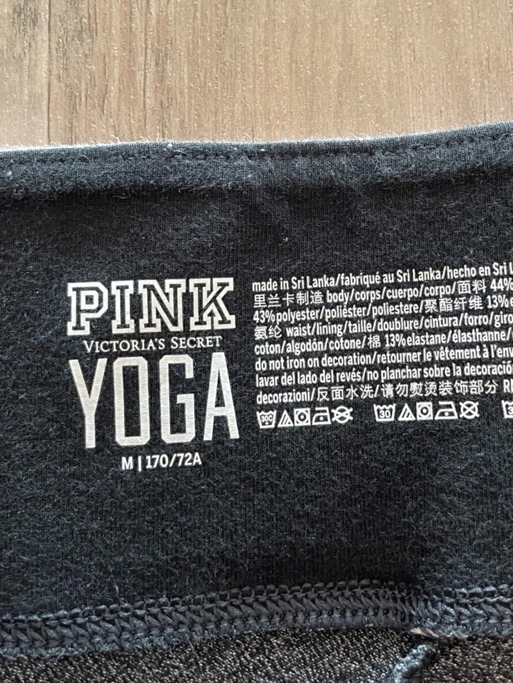 Victoria's Secret Pink Flat Waist Logo Band Yoga Legging Dark Gray Size M